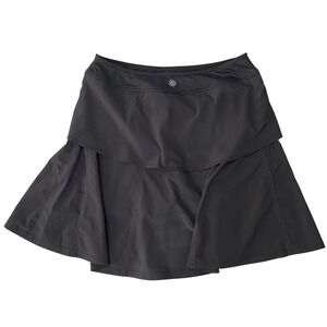 Athleta Black Ruched Back Tiered Athletic Skort Womens Size 8 219056